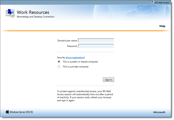 RDS Customize Web Access - login page 02